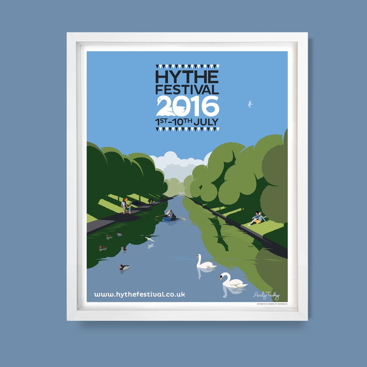 Hythe Festival art print by Andy Tuohy — limited edition 2018 poster celebrating Hythe, Kent
