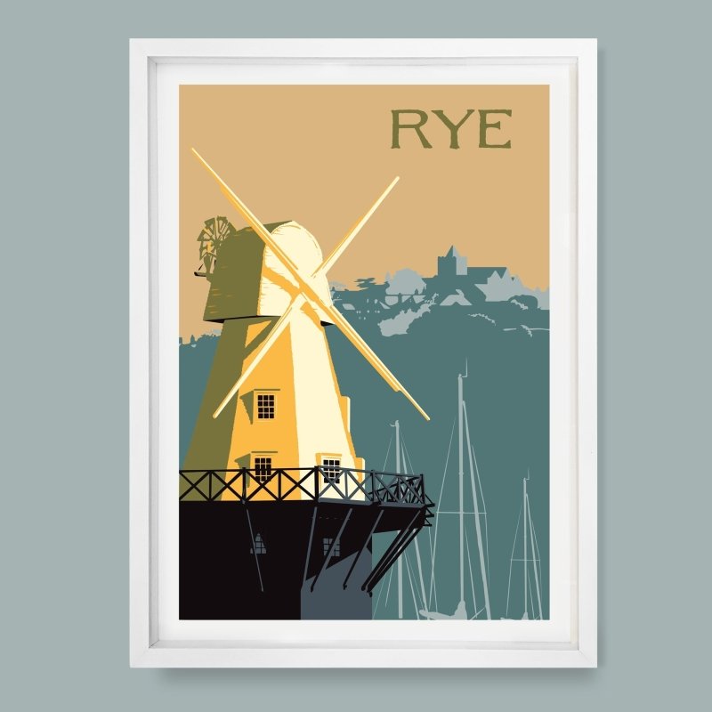 Rye Windmill East Sussex | Limited Edition Art Print by Andy Tuohy by Andy Tuohy | Andy Tuohy Design Ltd