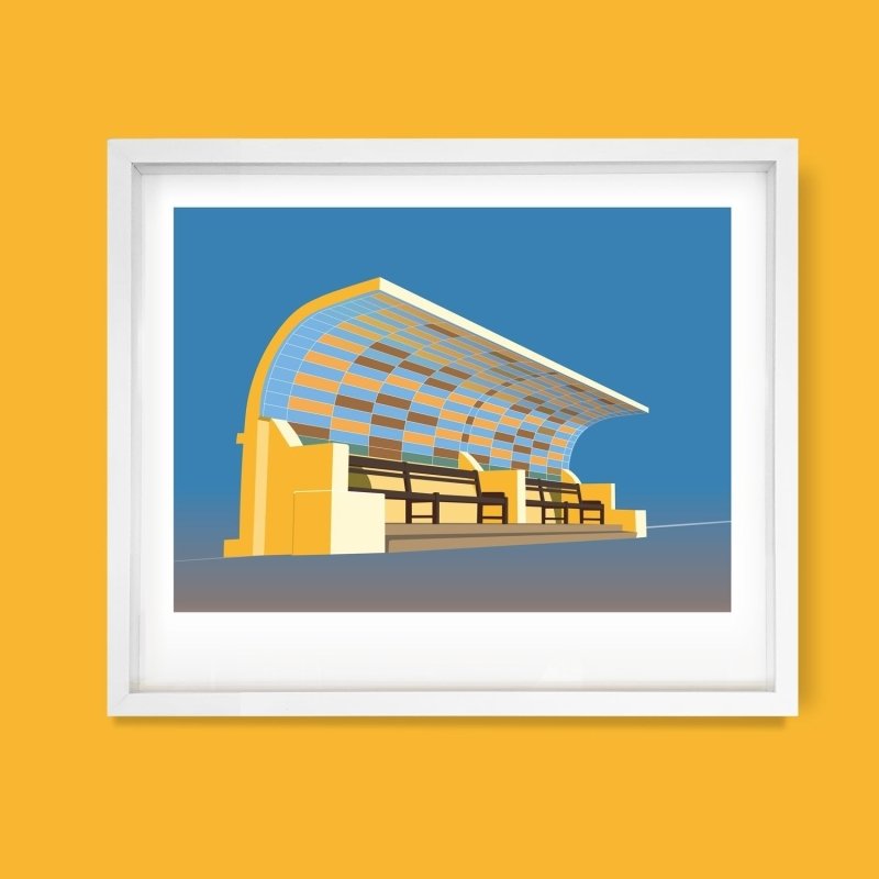 St Leonards Concrete Seafront Shelter Poster | Limited Edition Art Print by Andy Tuohy by Andy Tuohy | Andy Tuohy Design Ltd