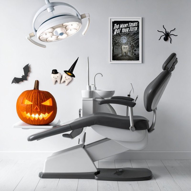 TOO MANY TREATS ROT YOUR TEETH | Halloween Dental Poster (Instant Download) by Andy Tuohy Design Ltd | Andy Tuohy Design Ltd