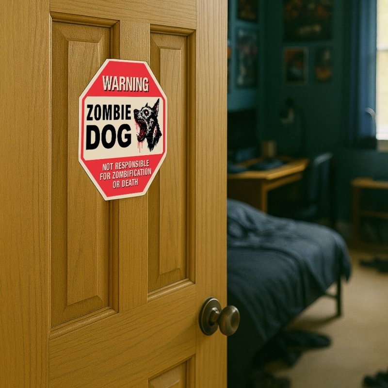 WARNING: ZOMBIE DOG | Halloween Printable Sign | Instant Download by Andy Tuohy Design Ltd | Andy Tuohy Design Ltd