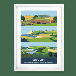 Devon Print, Dartmoor, River Dart, Blackpool Sands