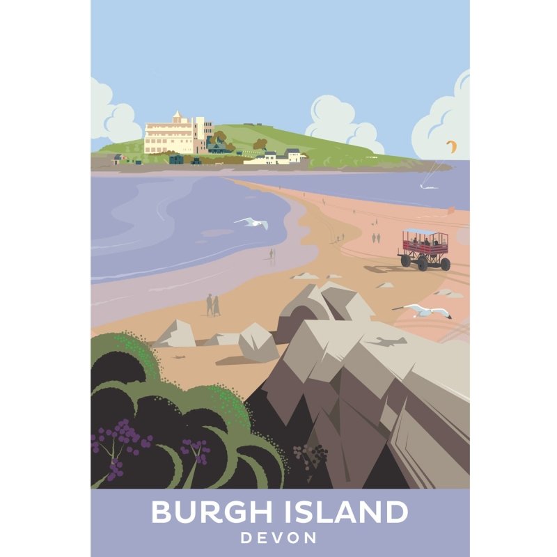 Burgh Island,Devon Print by Andy Tuohy | Andy Tuohy Design Ltd