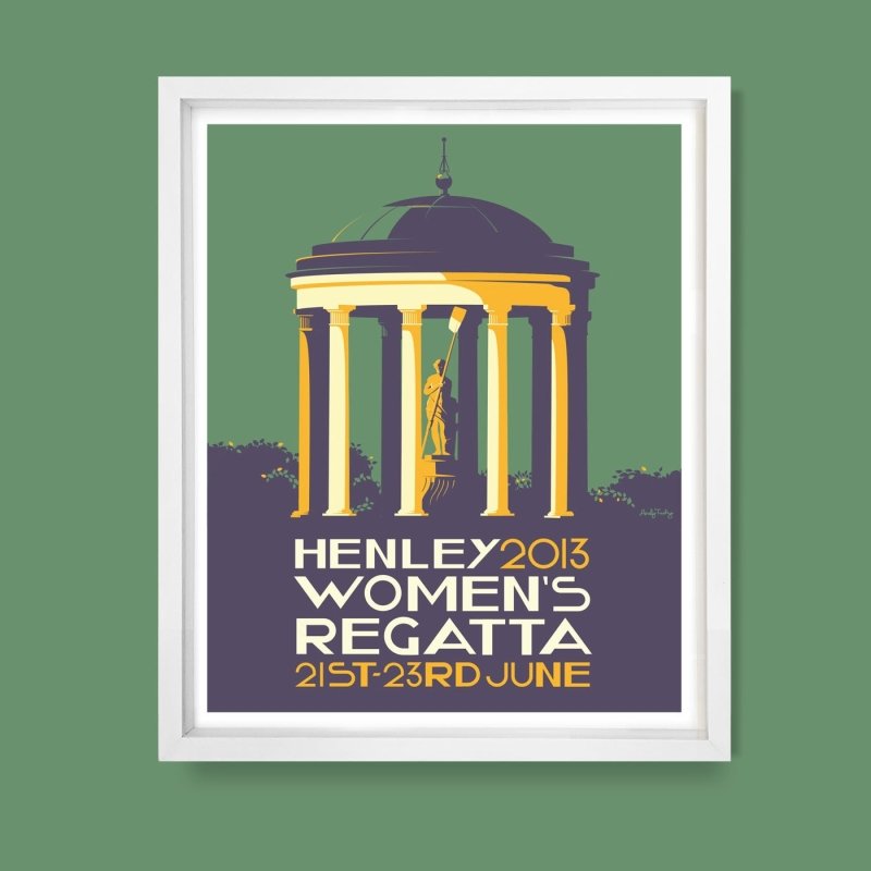 Henley Women’s Regatta 2013 limited edition rowing poster art print — first design by Andy Tuohy.