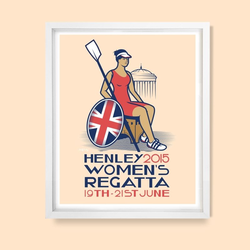 Henley Women’s Regatta 2015 limited edition rowing poster art print by Andy Tuohy.