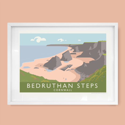 Bedruthan Steps Cornwall | Limited Edition Art Print by Andy Tuohy by Andy Tuohy | Andy Tuohy Design Ltd