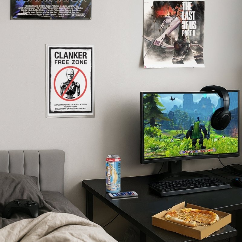 CLANKER FREE ZONE | Halloween Printable Sign | Instant Download by Andy Tuohy Design Ltd | Andy Tuohy Design Ltd