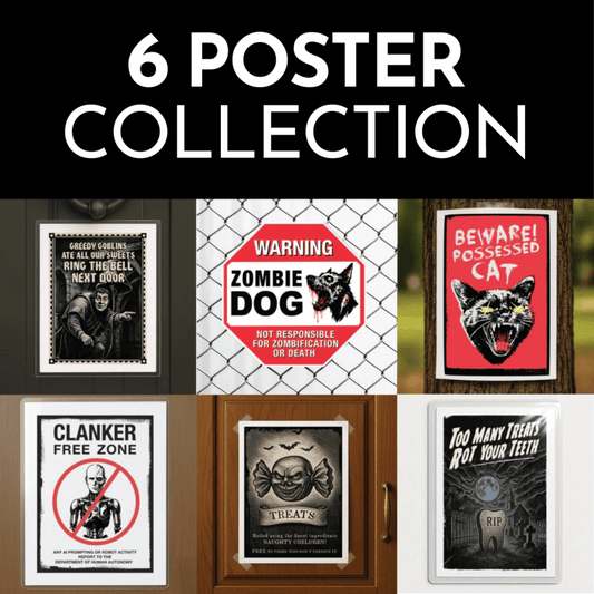 HALLOWEEN POSTER COLLECTION x 6 | Printable Sign Bundle | Instant Download by Andy Tuohy Design Ltd | Andy Tuohy Design Ltd