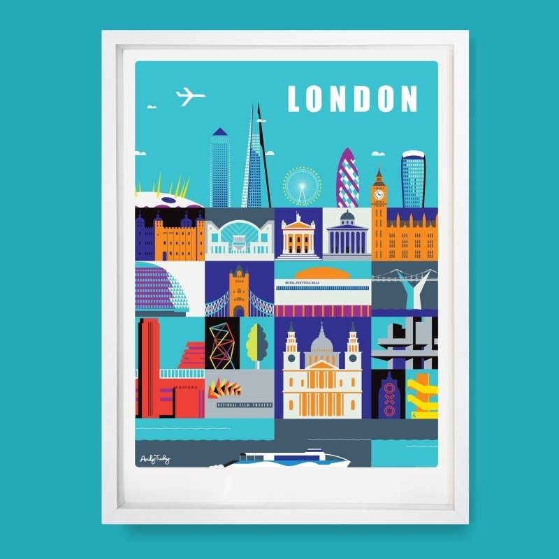 London Icons Print | Limited Edition Art Print by Andy Tuohy by Andy Tuohy | Andy Tuohy Design Ltd