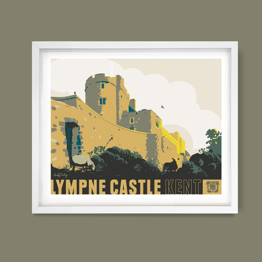 Lympne Castle Kent art print by Andy Tuohy — limited edition poster of historic castle and wedding venue