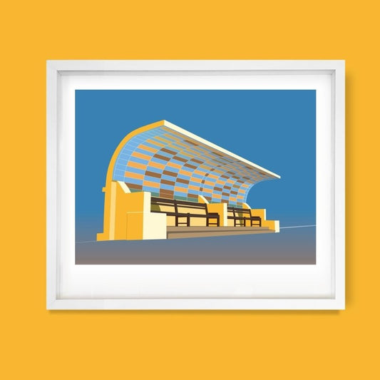 St Leonards Concrete Seafront Shelter Poster | Limited Edition Art Print by Andy Tuohy by Andy Tuohy | Andy Tuohy Design Ltd