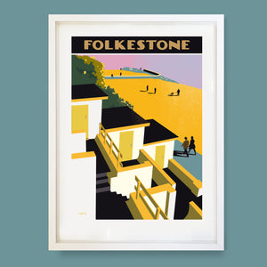 Beach Huts, Folkestone Print