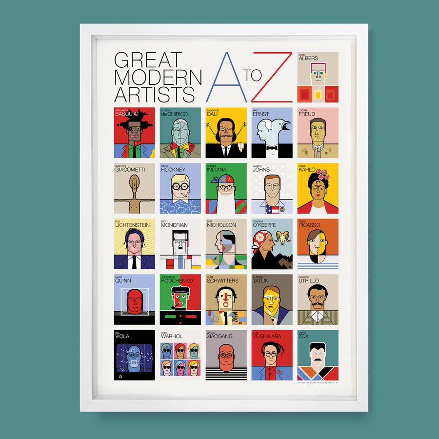 A to Z Great Modern Artists Poster