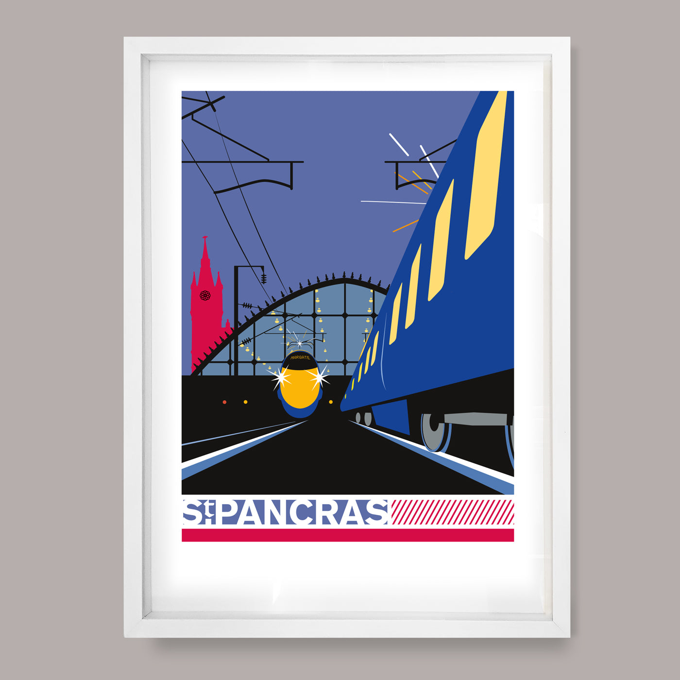 Kings Cross St.Pancras at Night, London Print